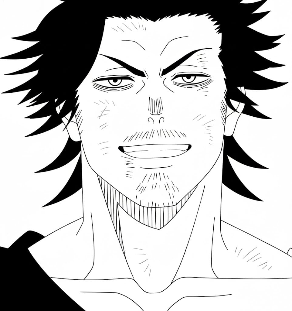Coloriage Yami Sukehiro rire