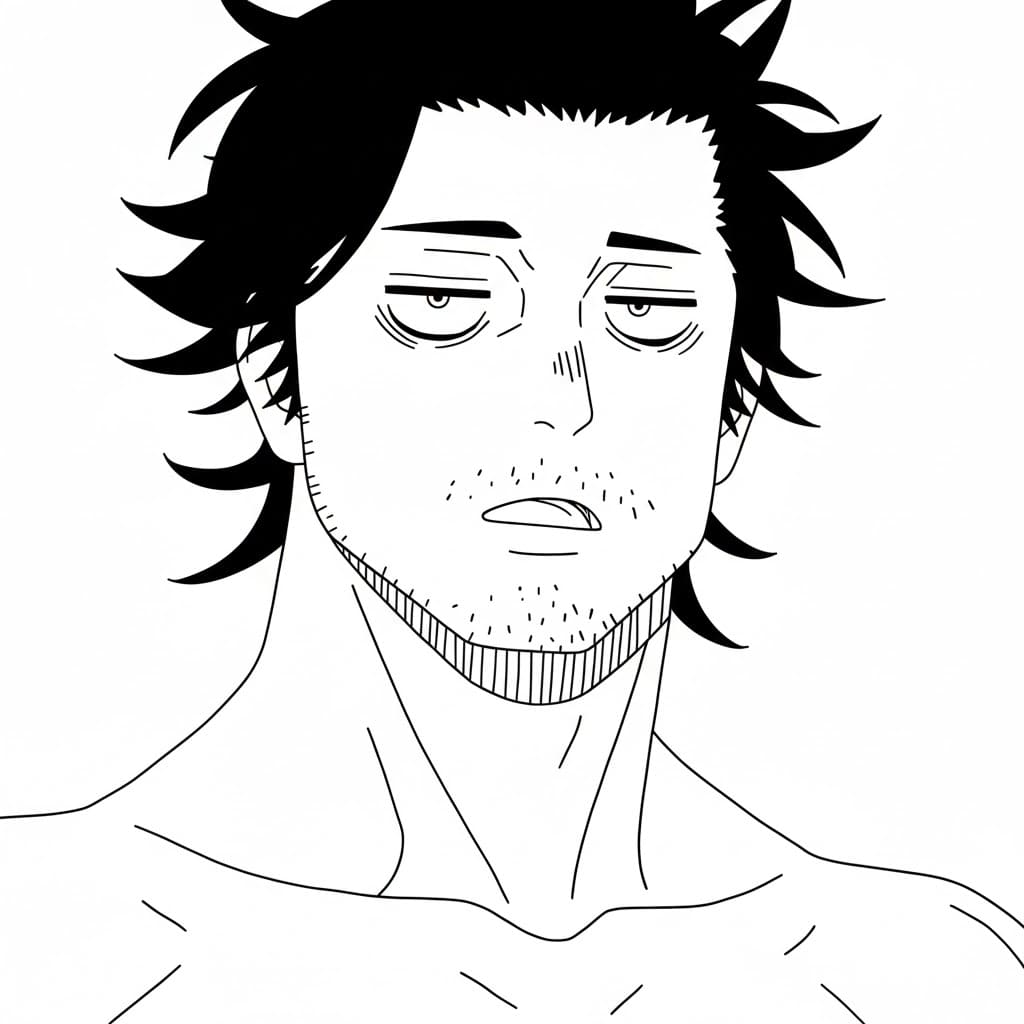 Coloriage Yami Sukehiro somnolent