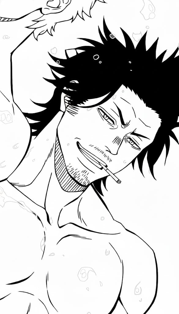 Coloriage Yami Sukehiro souriant