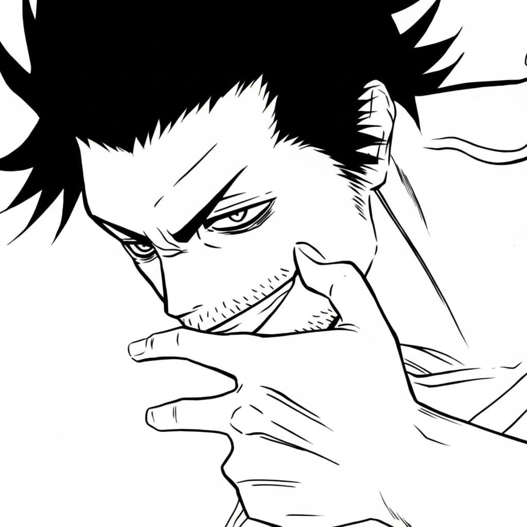Coloriage Yami Sukehiro sourire