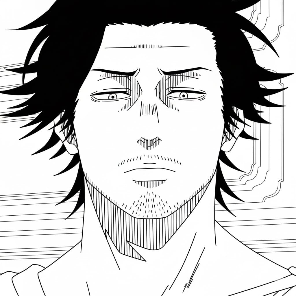 Coloriage Yami Sukehiro triste