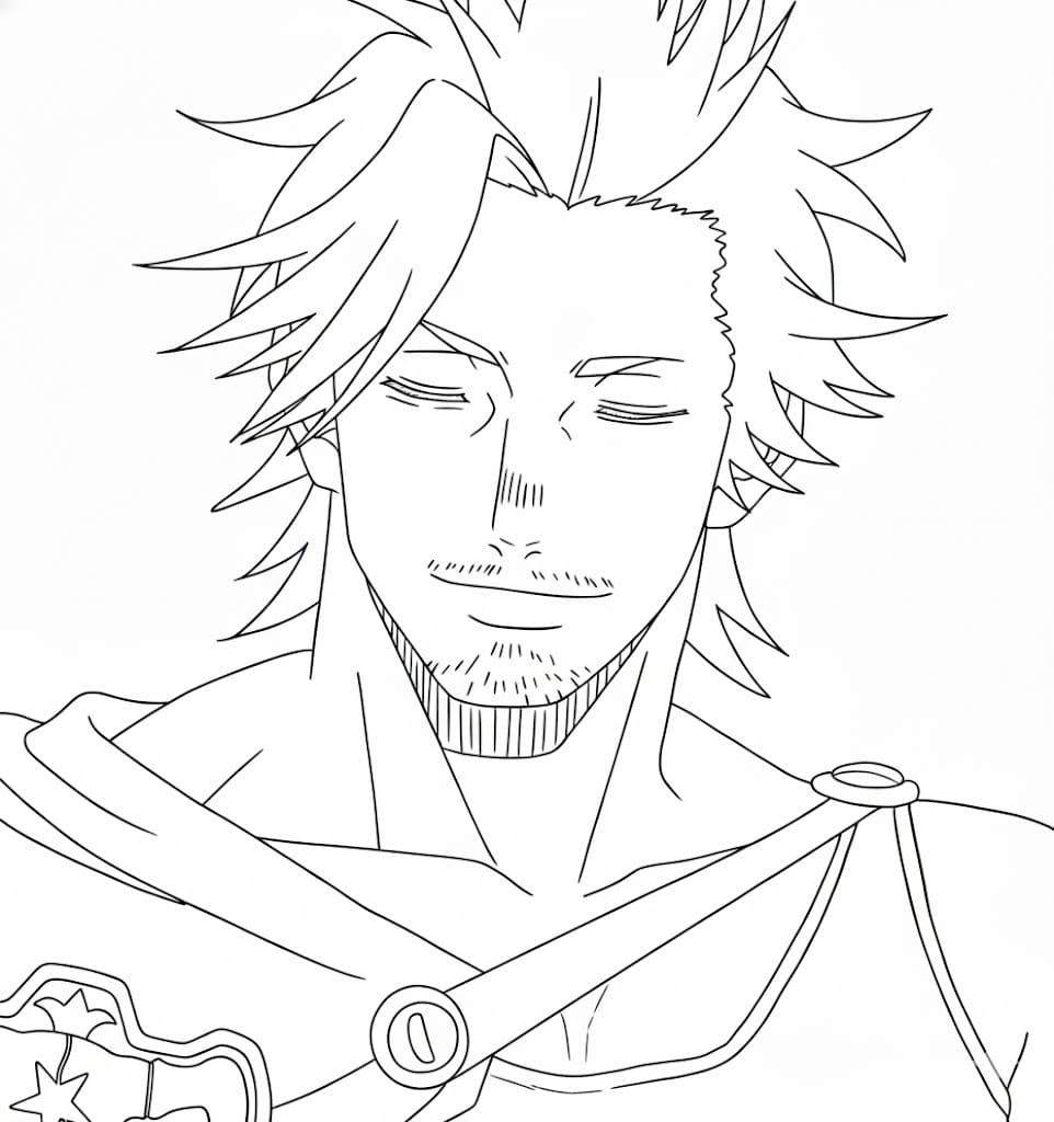 Coloriage Yami Sukehiro yeux hors de vue