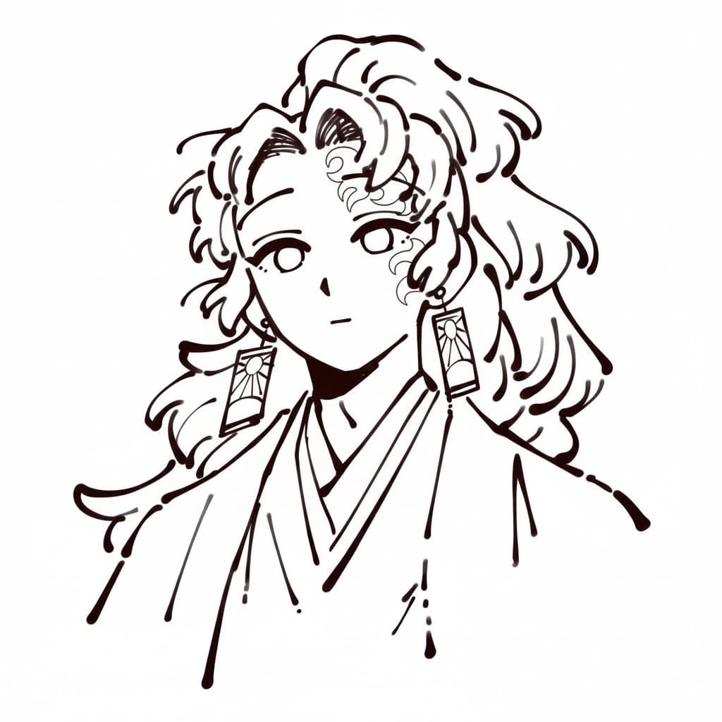 Coloriage Yoriichi dans Anime Demon Slayer