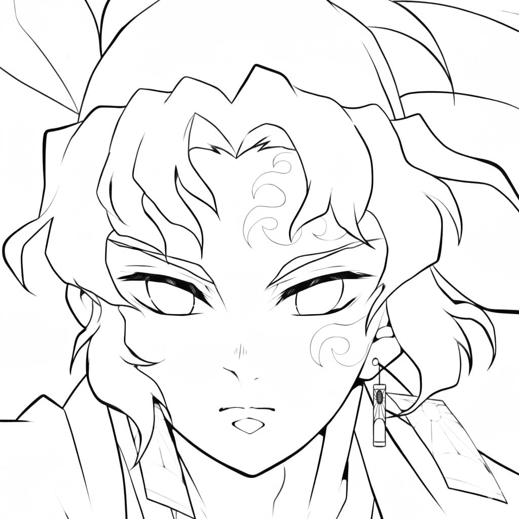 Coloriage Yoriichi Tsugikuni affronter