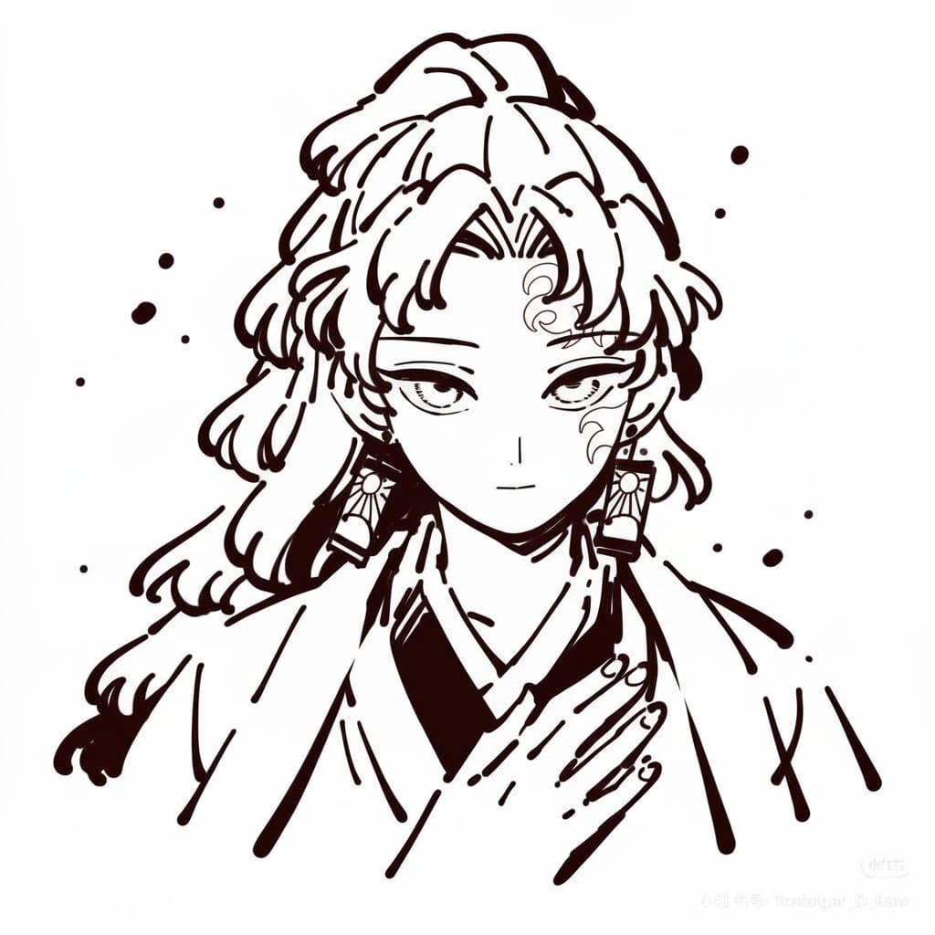 Coloriage Yoriichi Tsugikuni dans Anime Demon Slayer