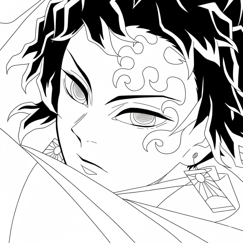 Coloriage Yoriichi Tsugikuni est cool