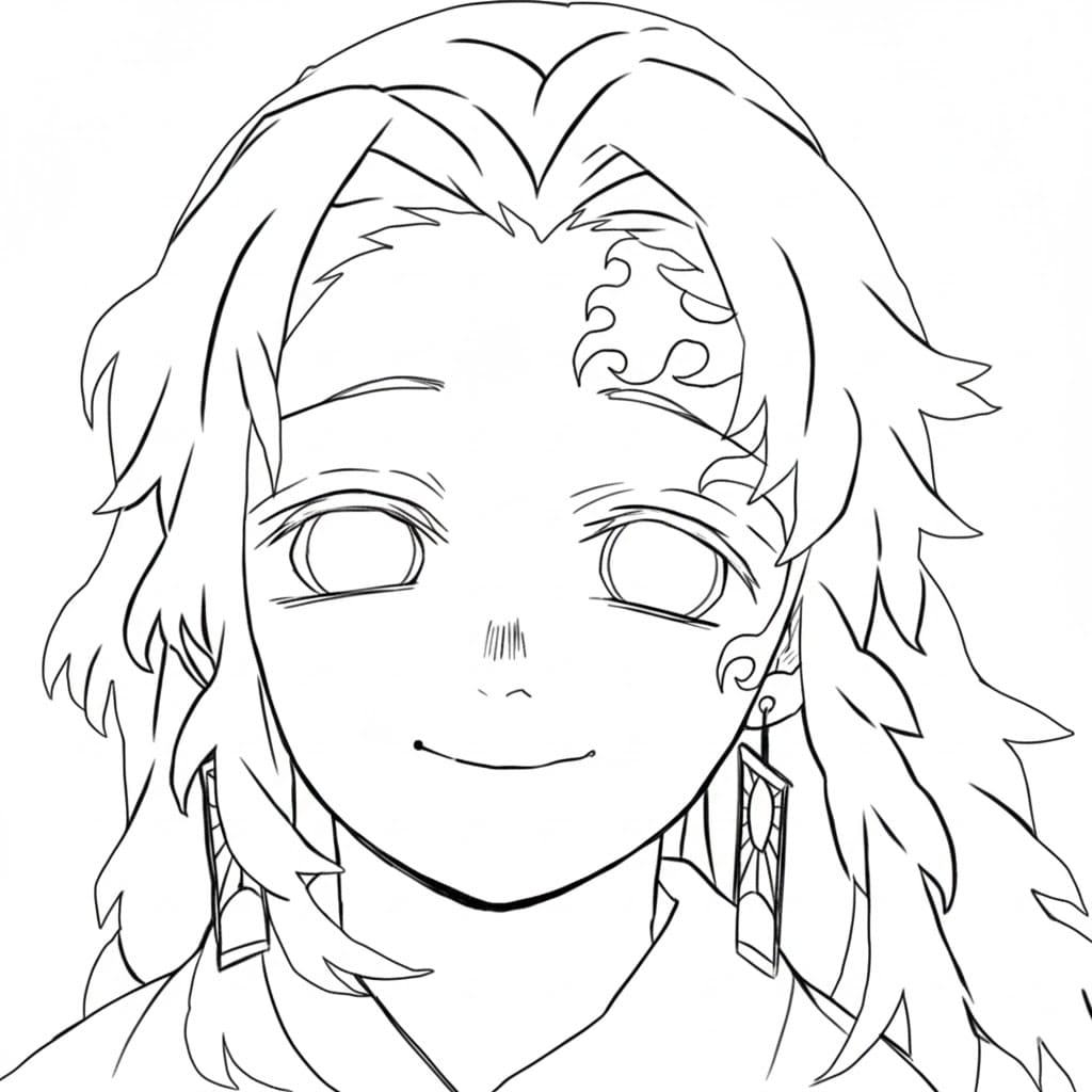 Coloriage Yoriichi Tsugikuni sourire