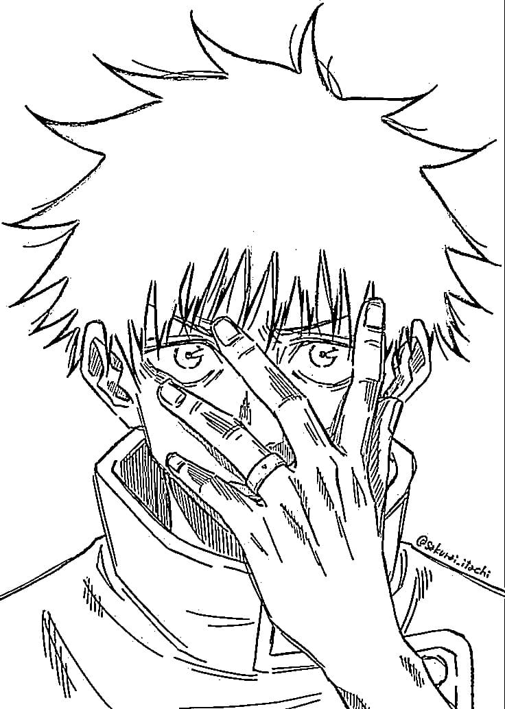 Coloriage Yuta Okkotsu effrayant