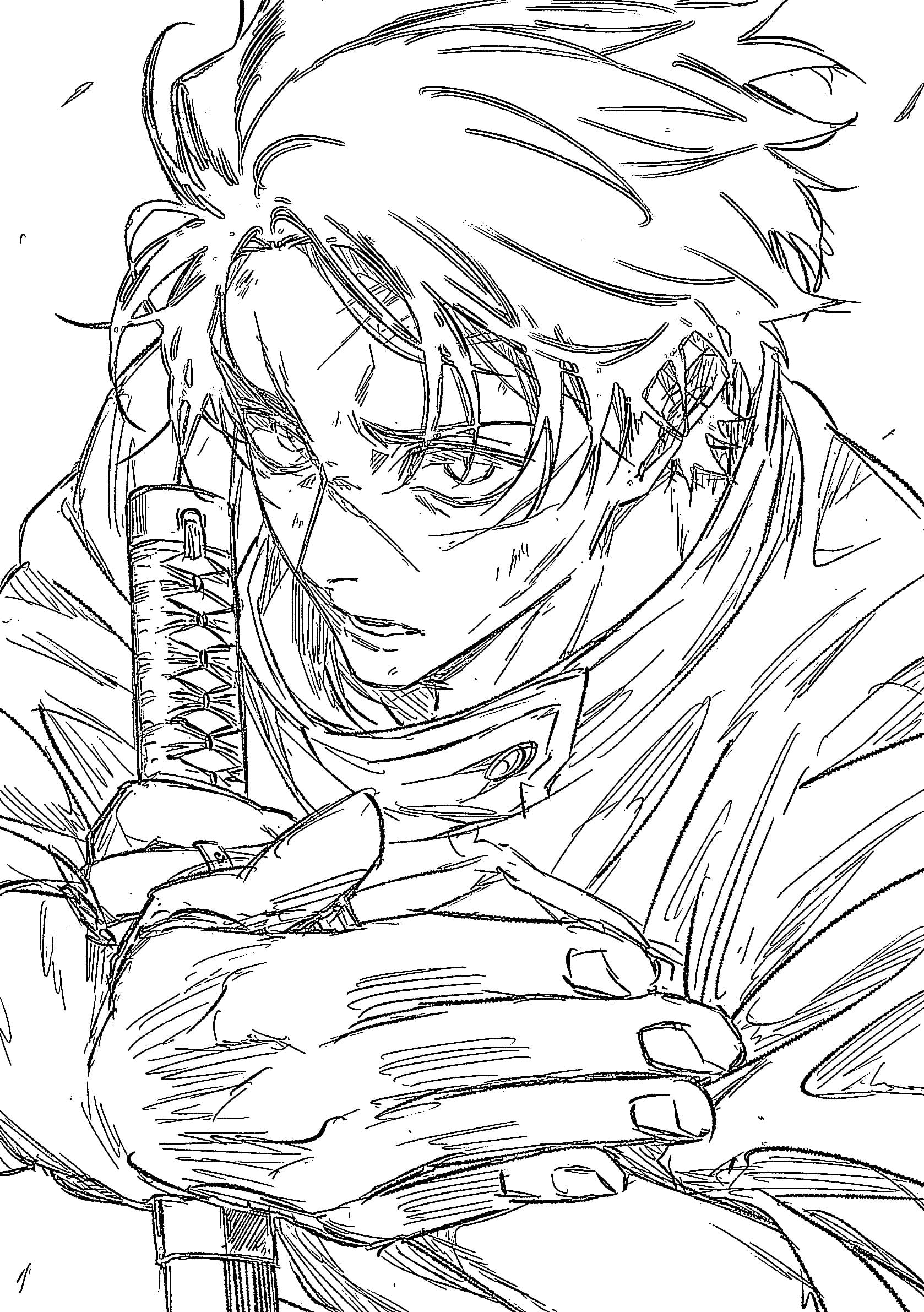 Coloriage Yuta Okkotsu lute