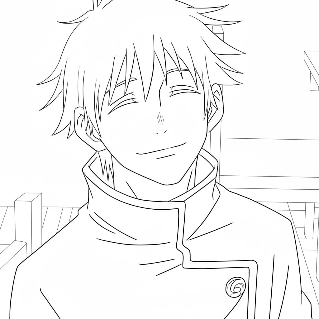 Coloriage Yuta Okkotsu souriant