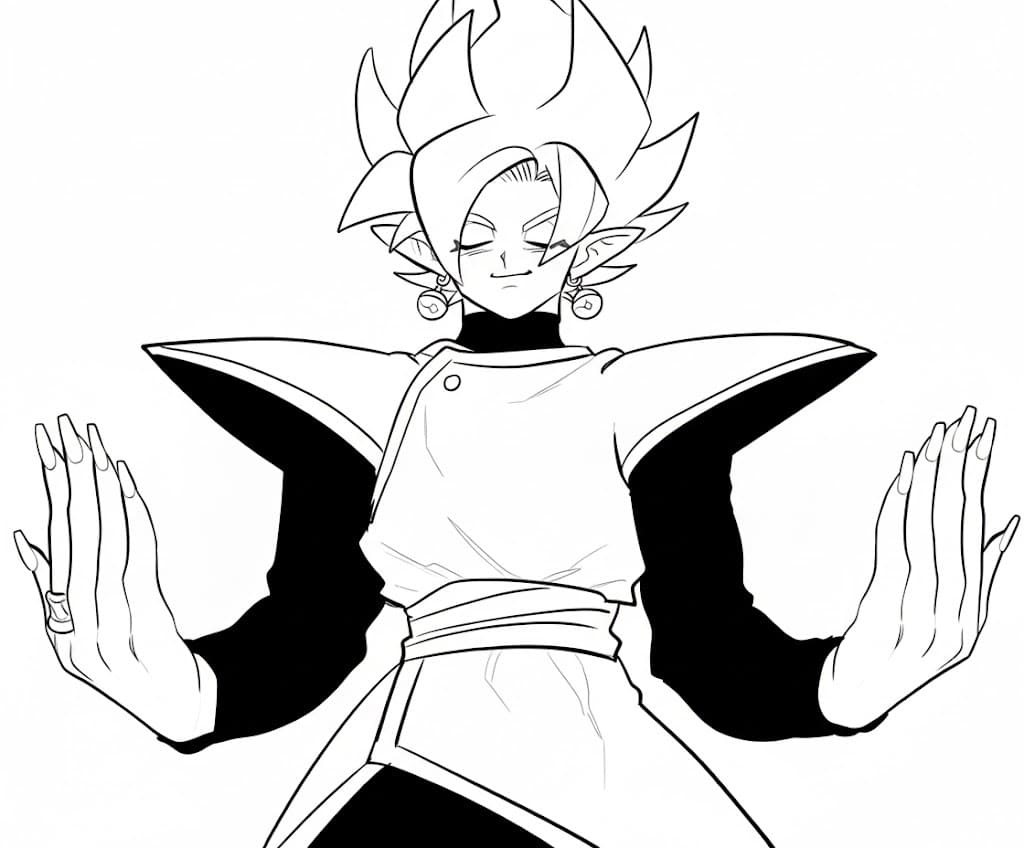 Coloriage Zamasu confiant