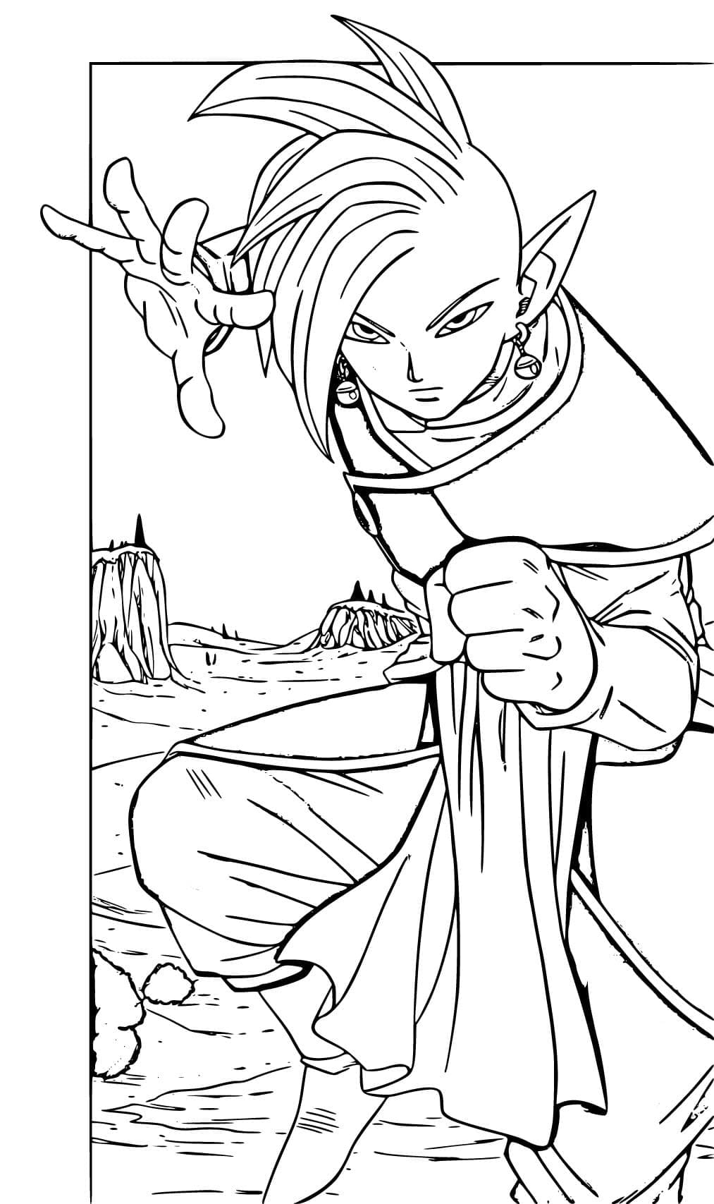 Coloriage Zamasu de Anime Dragon Ball