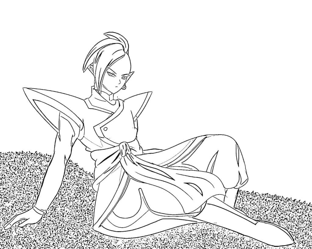 Coloriage Zamasu de Anime Dragon Ball Super