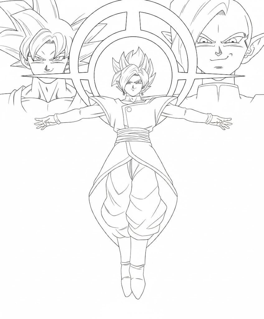Coloriage Zamasu et Goku