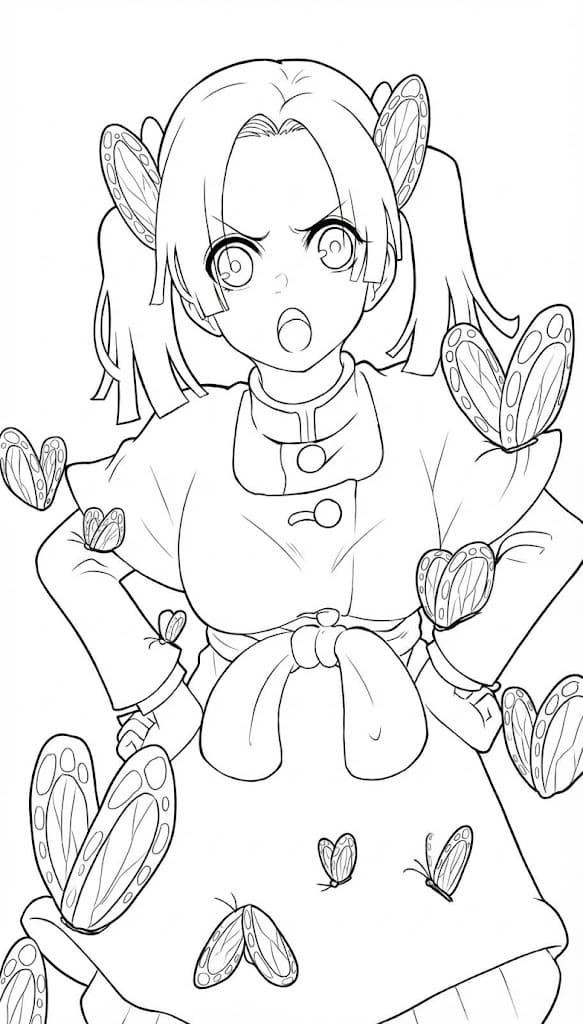 Coloriage Aoi en colère