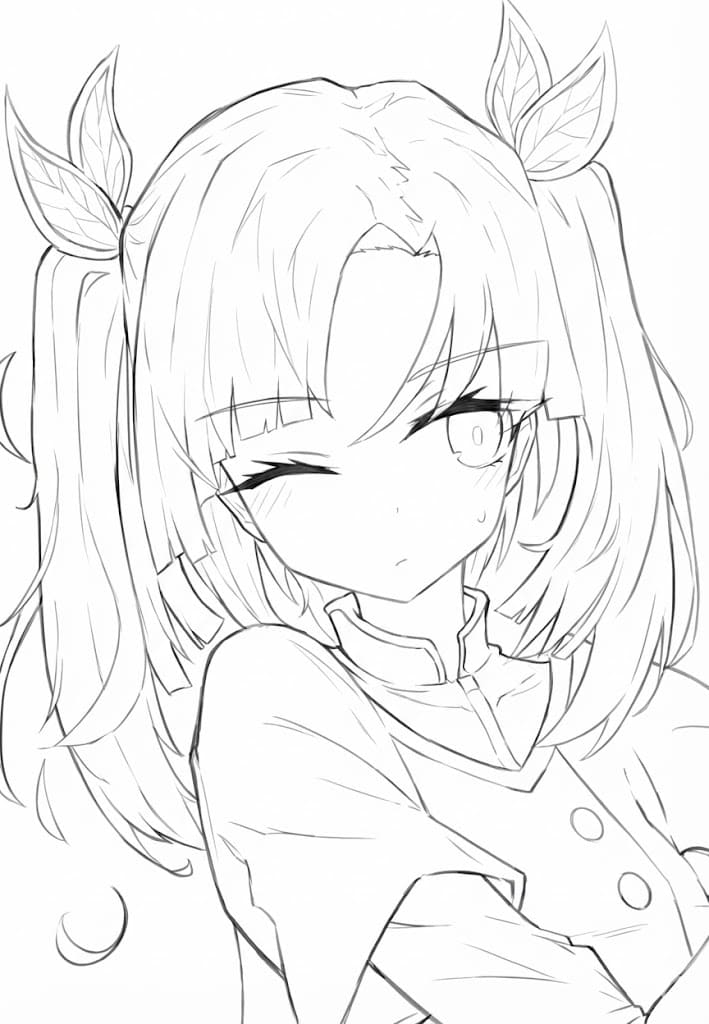 Coloriage Aoi Kanzaki heureuse