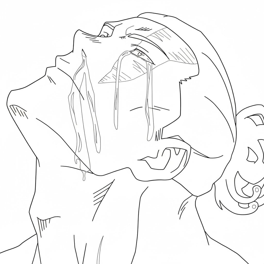 Coloriage Aoi Todo pleure