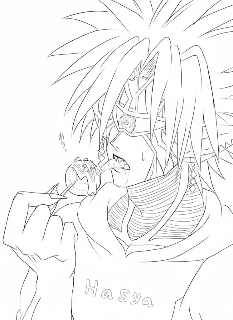 Coloriage Boros mange des bonbons