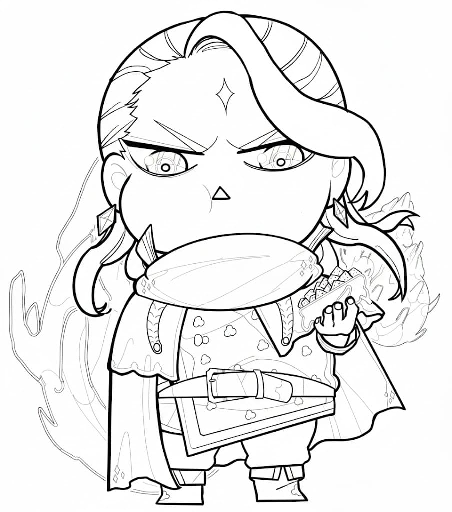 Coloriage Fuegoleon Vermillion chibi