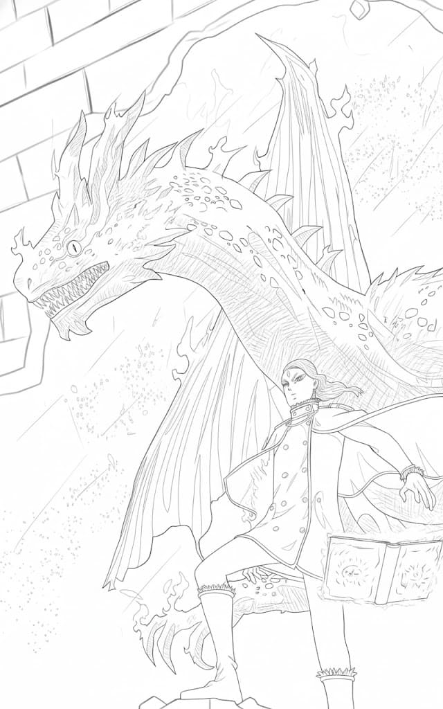 Coloriage Fuegoleon Vermillion et Salamandre