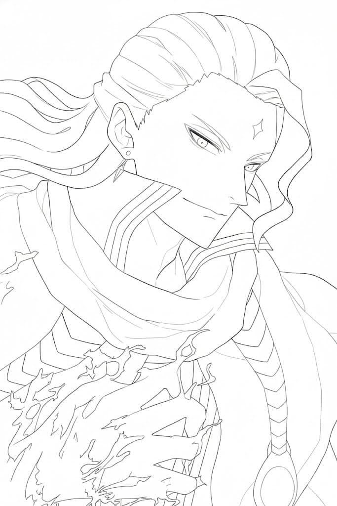 Coloriage Fuegoleon Vermillion souriant