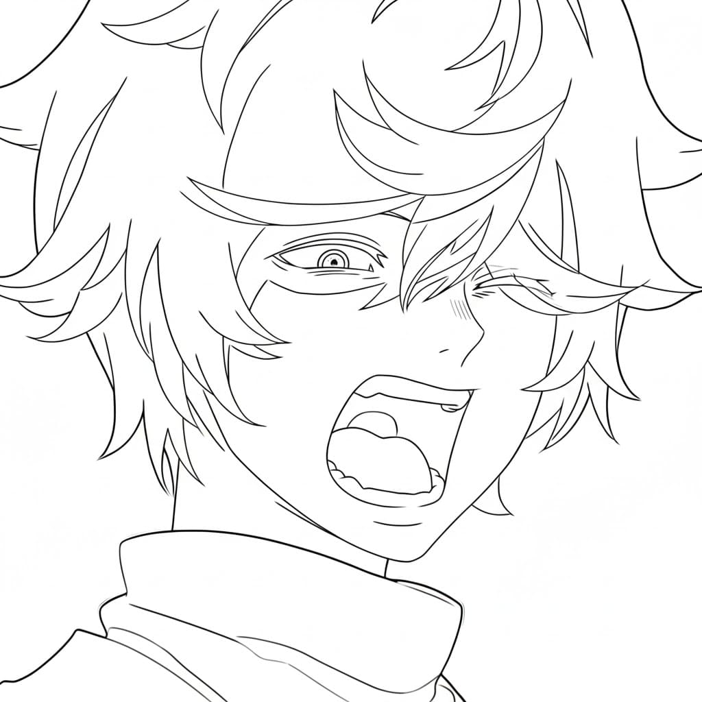 Coloriage Gabimaru en colère