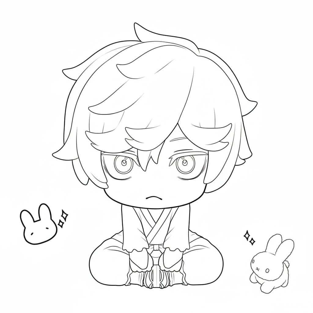 Coloriage Gabimaru mignon