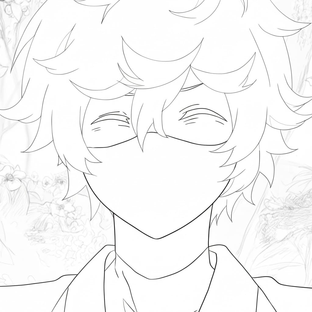 Coloriage Gabimaru souriant