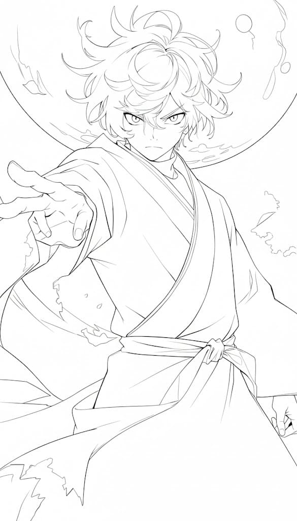 Coloriage Gabimaru utilise sa compétence