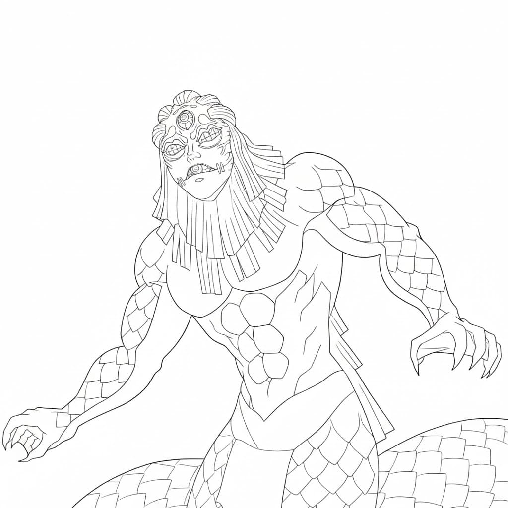 Coloriage Gyokko a peur