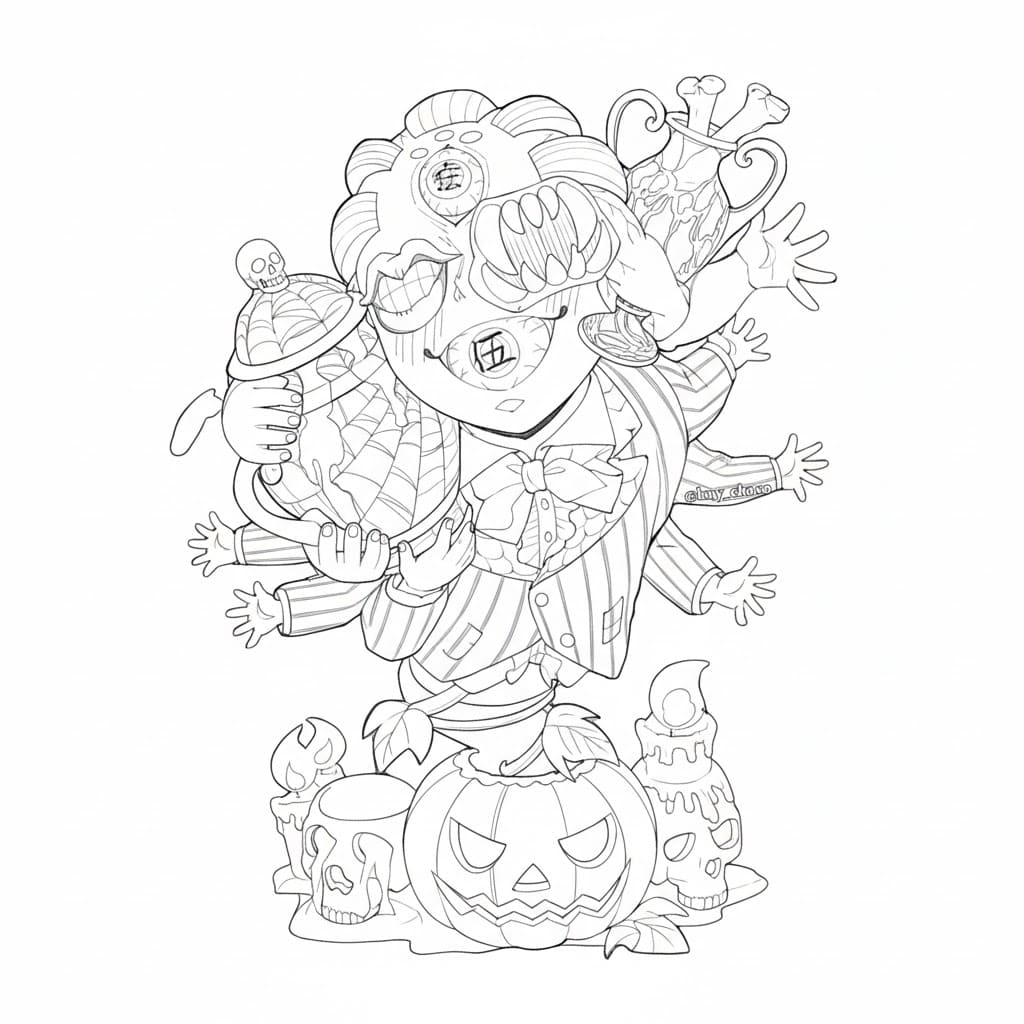 Coloriage Gyokko Halloween