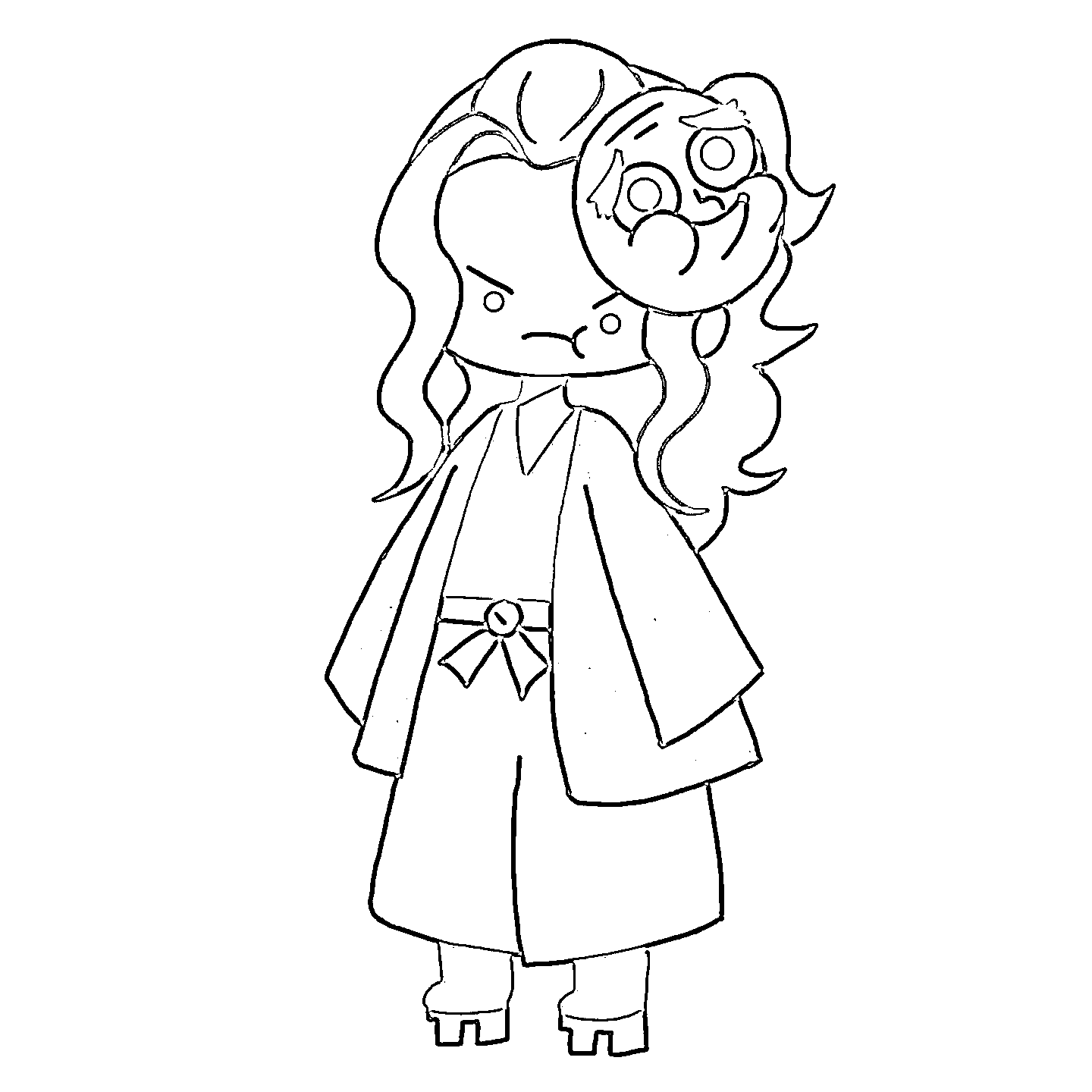 Coloriage Hotaru Haganezuka chibi en colère