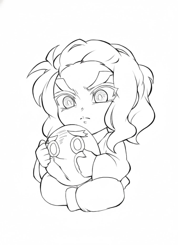 Coloriage Hotaru Haganezuka chibi mignon