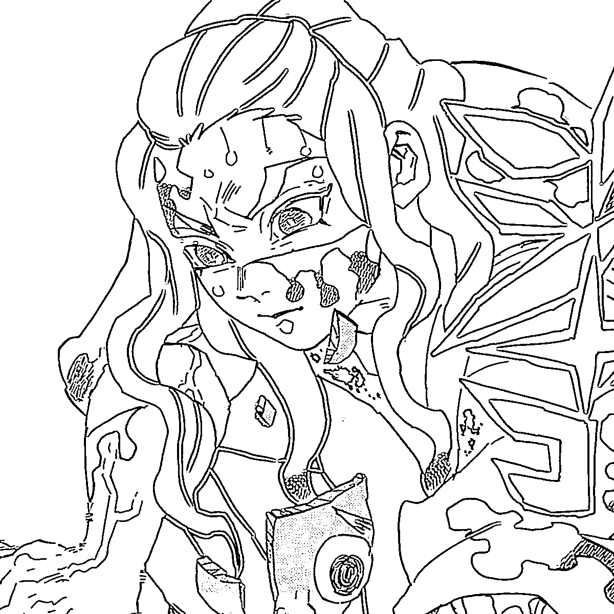 Coloriage Hotaru Haganezuka dur