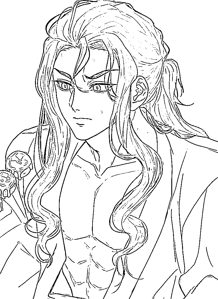 Coloriage Hotaru Haganezuka en train de manger