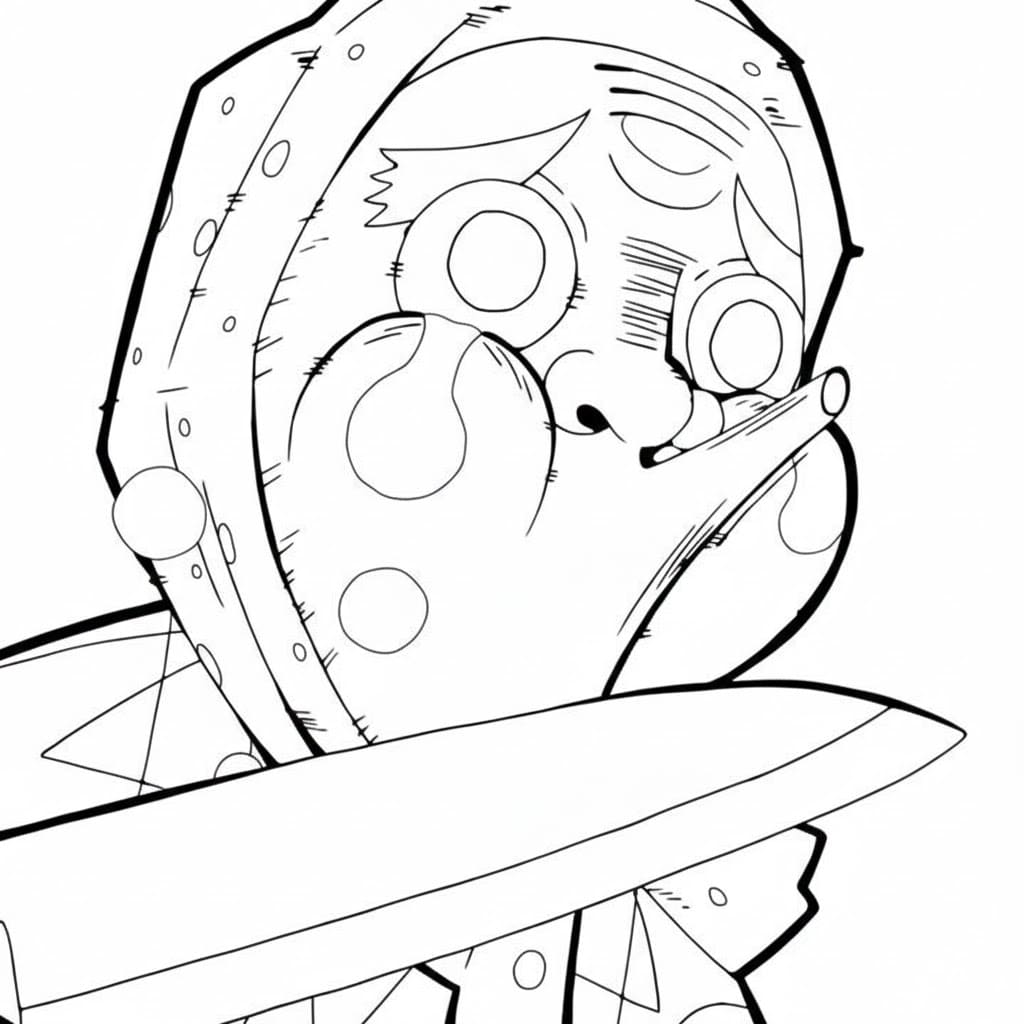 Coloriage Hotaru Haganezuka semblait en colère