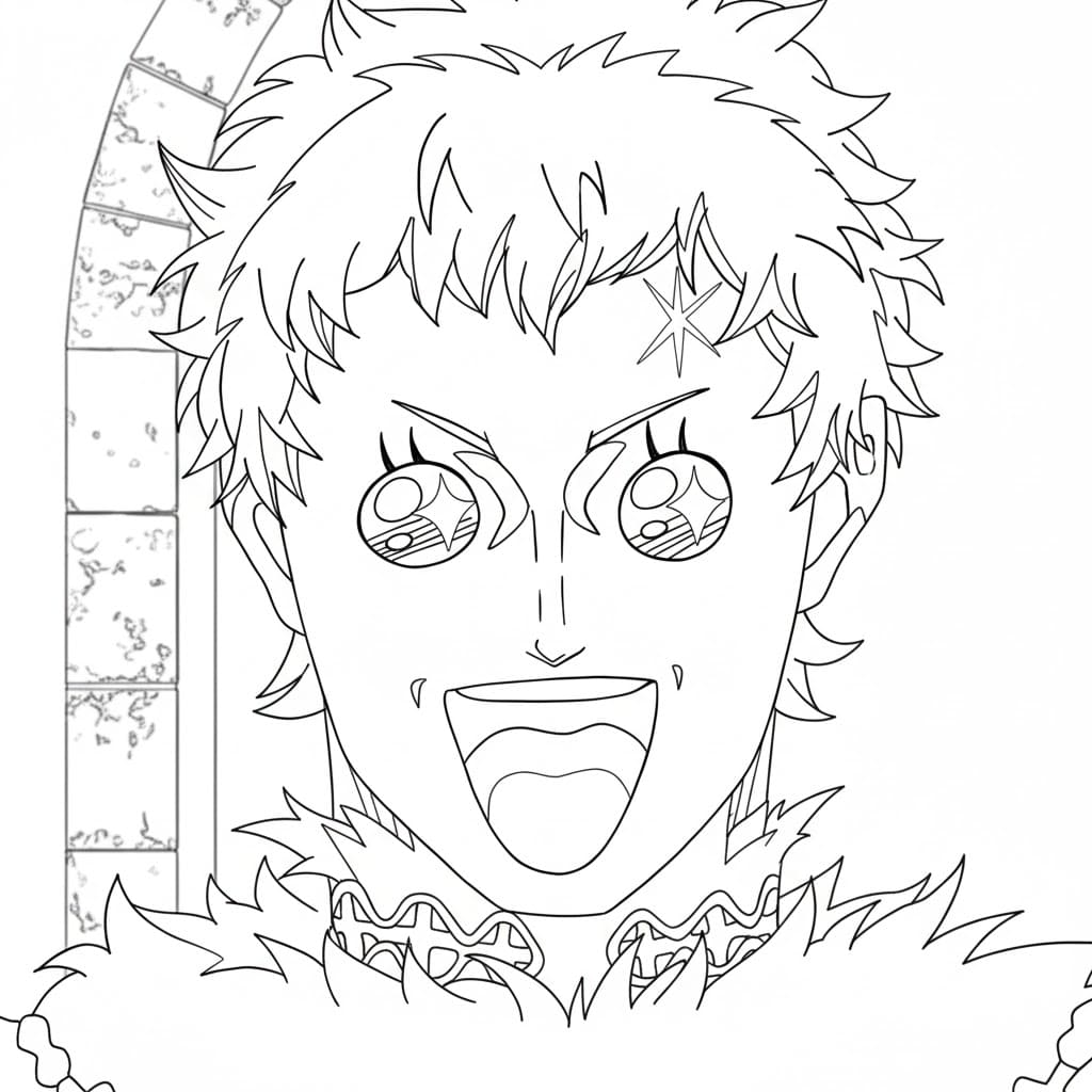 Coloriage Julius Novachrono très heureux