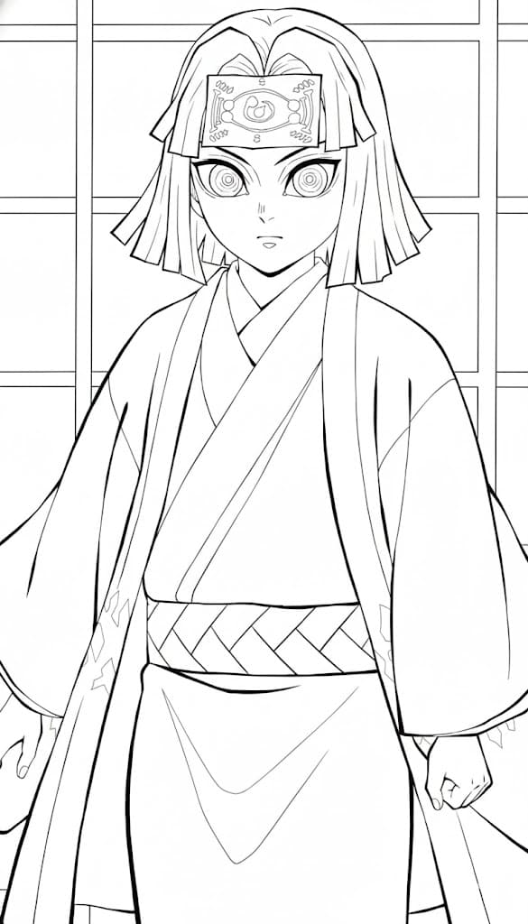 Coloriage Kagaya Ubuyashiki jeune