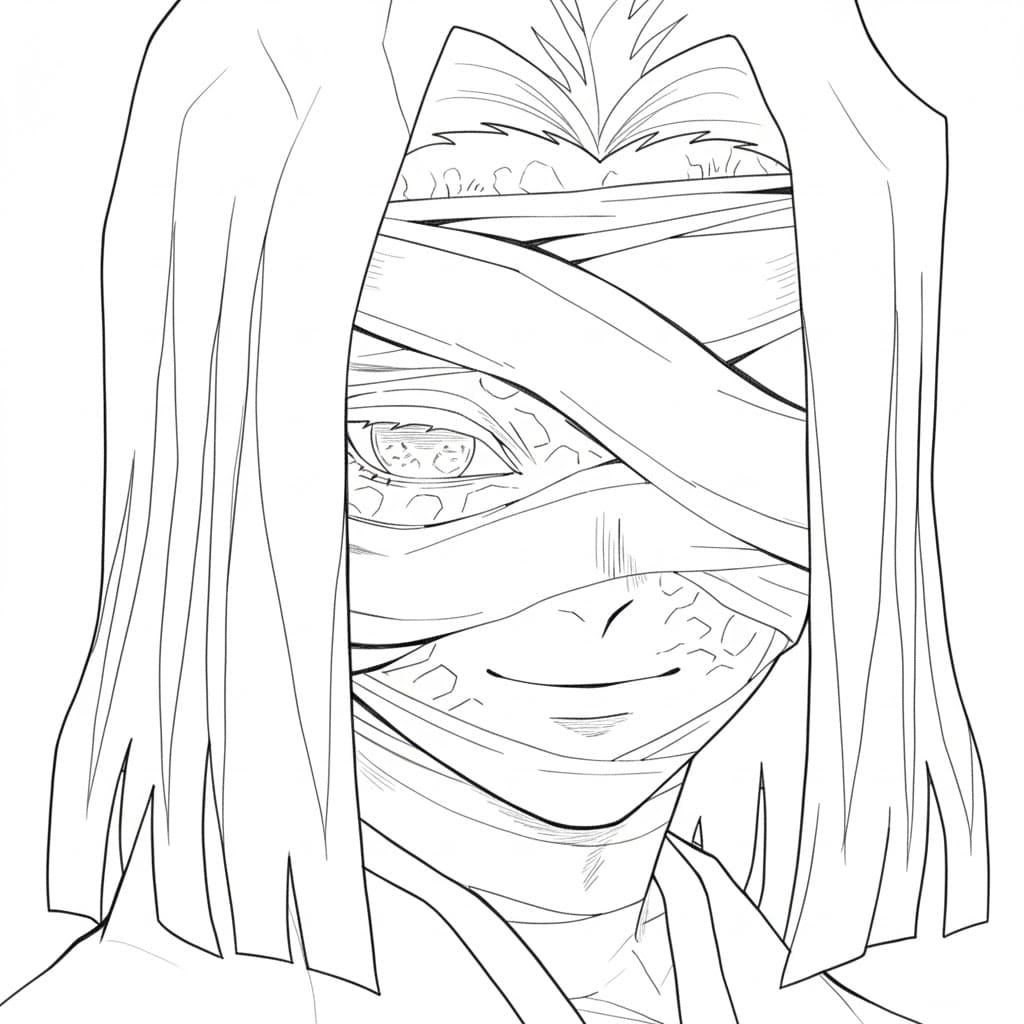 Coloriage Kagaya Ubuyashiki souriant