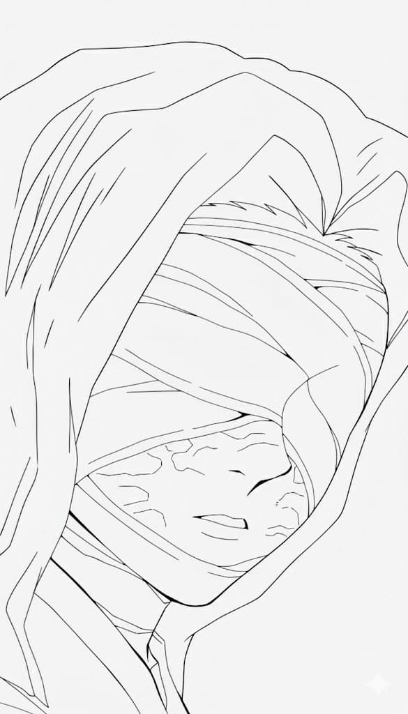 Coloriage Kagaya Ubuyashiki triste