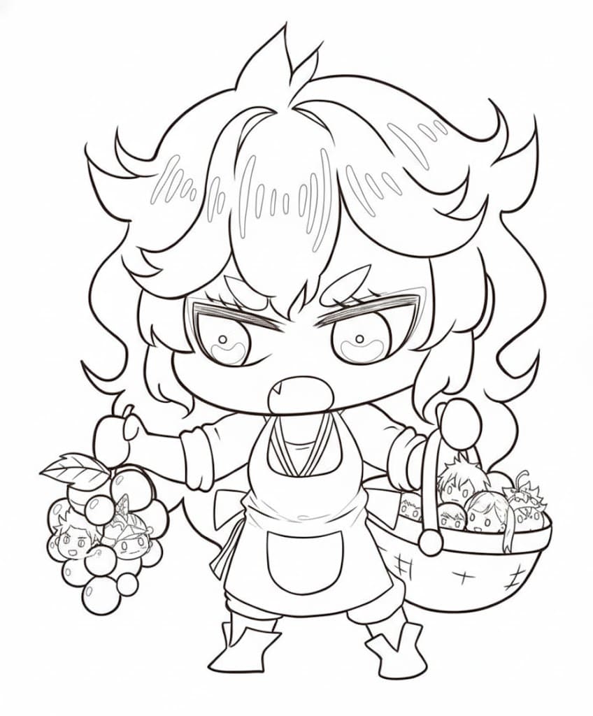 Coloriage Mereoleona Vermillion chibi mignon