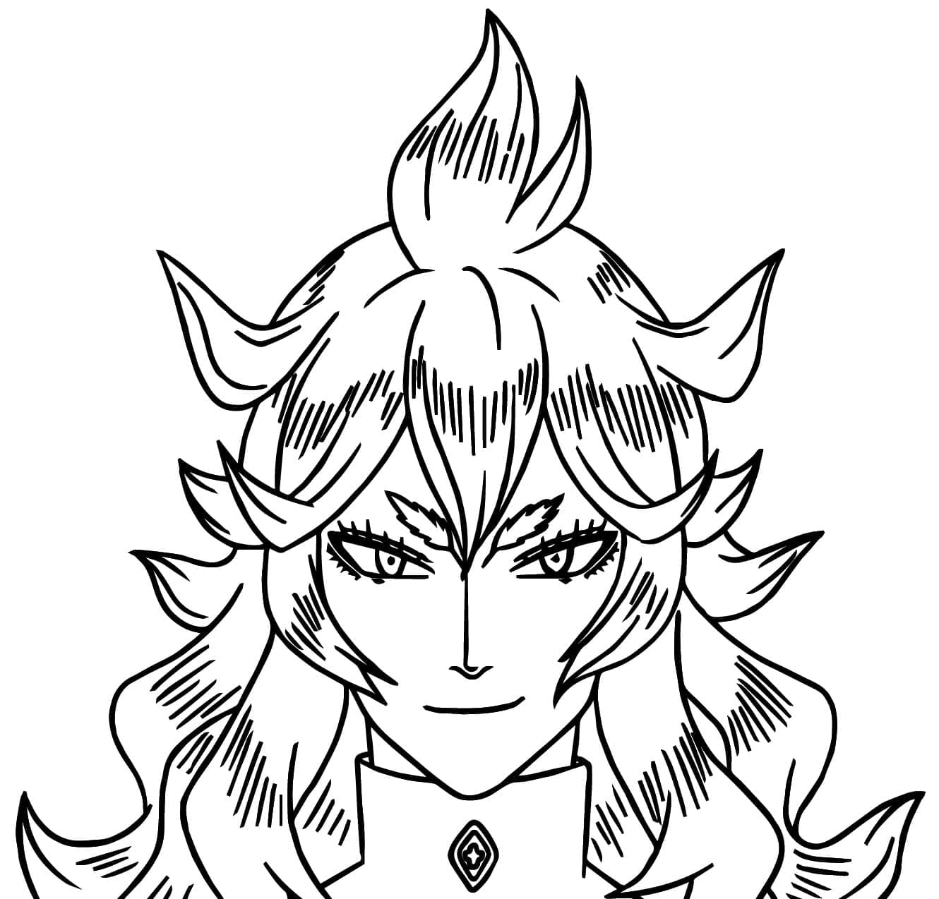 Coloriage Mereoleona Vermillion de Anime Black Clover