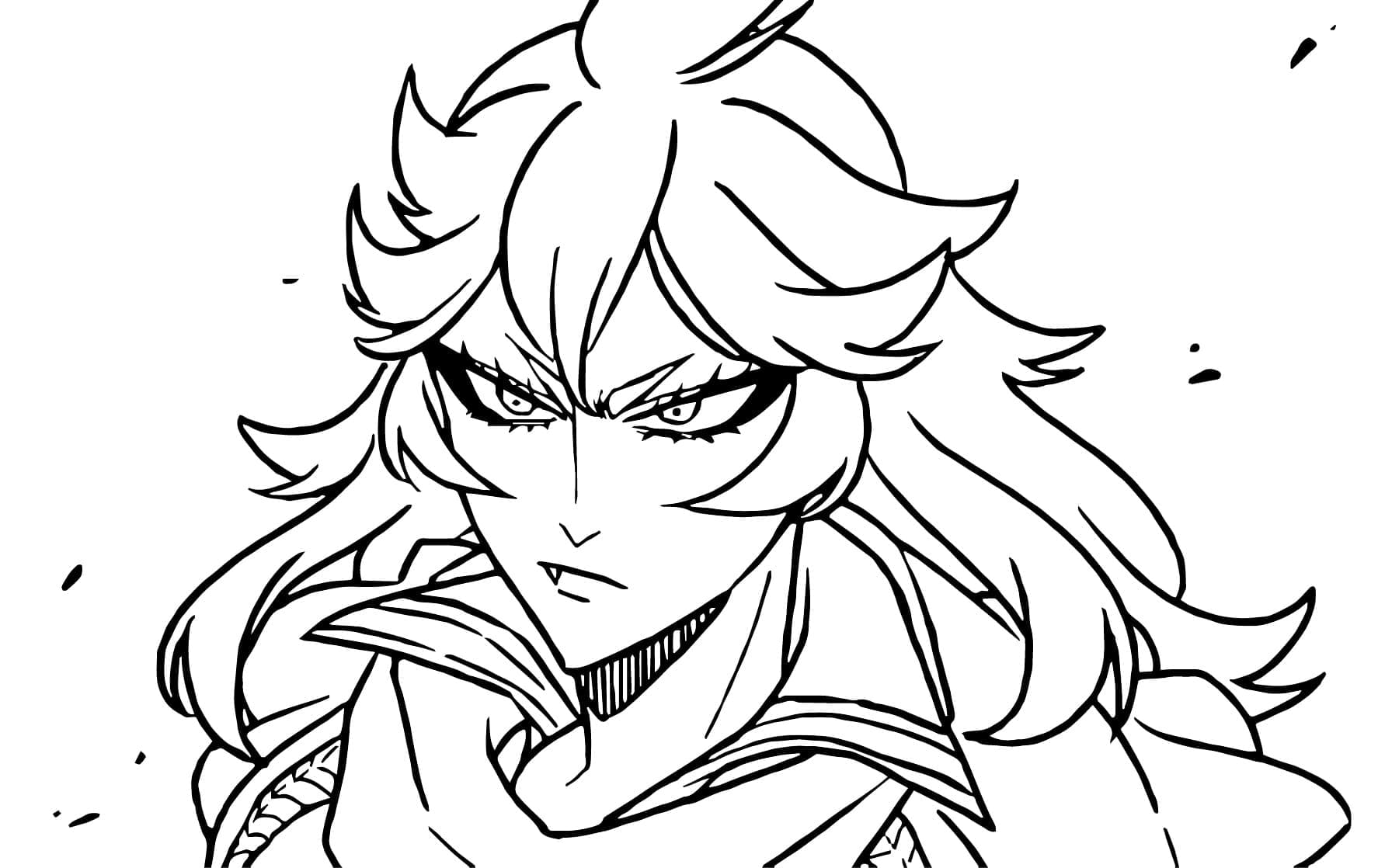 Coloriage Mereoleona Vermillion de Black Clover