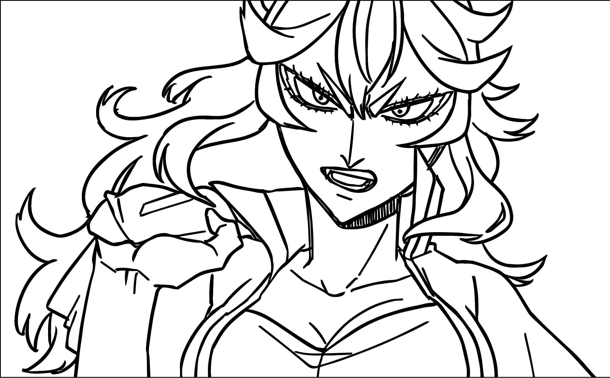 Coloriage Mereoleona Vermillion en colère