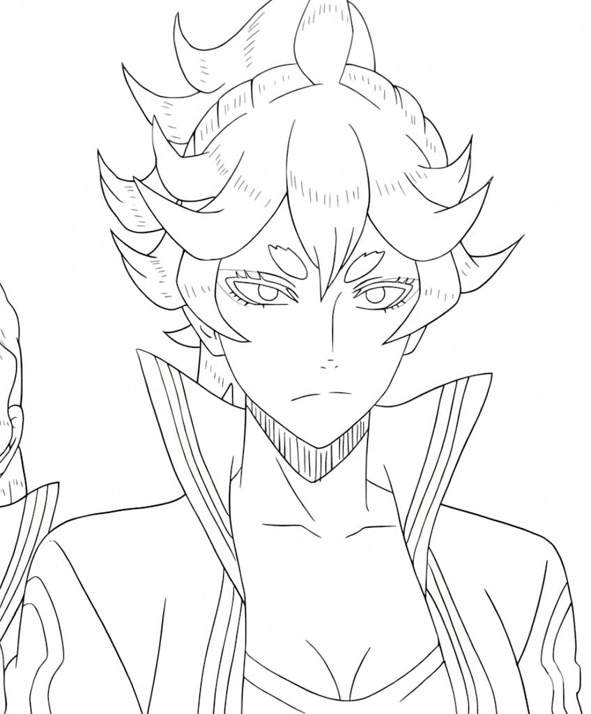 Coloriage Mereoleona Vermillion triste