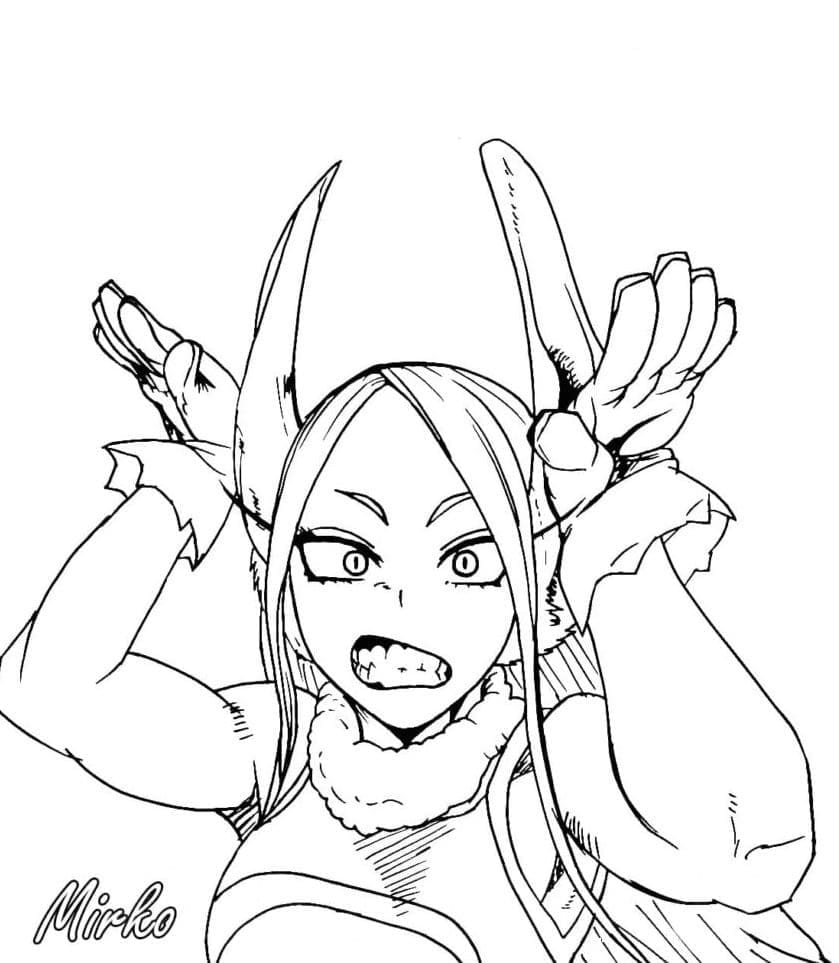 Coloriage Mirko de Anime My Hero Academia