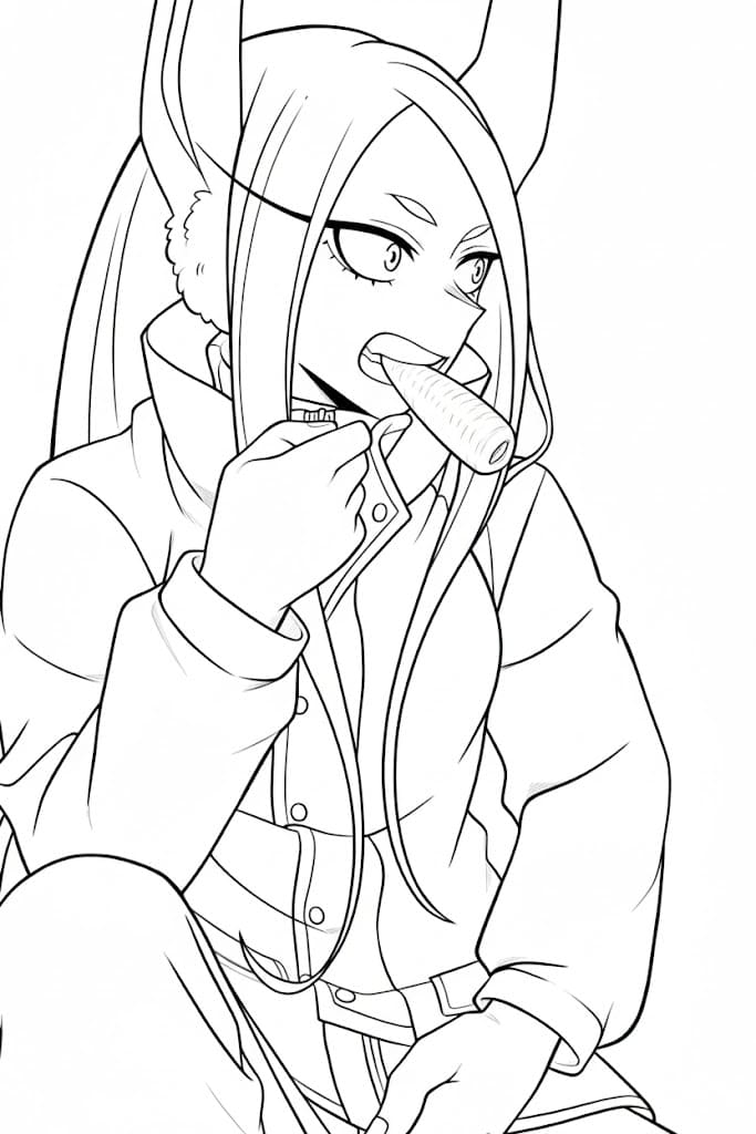 Coloriage Mirko mange une carotte