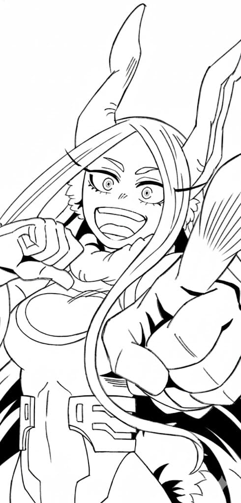 Coloriage Mirko très heureux