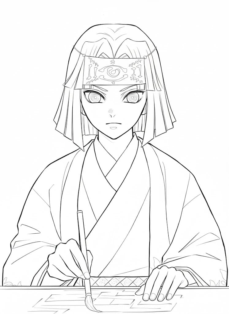 Coloriage Promenade de Kagaya Ubuyashiki