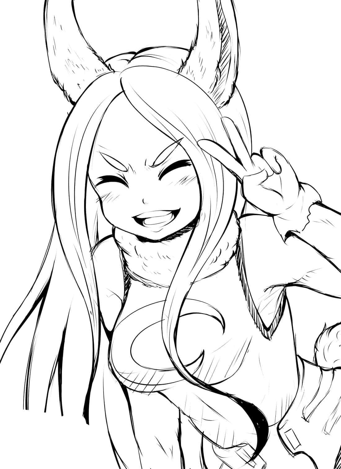 Coloriage Rumi Usagiyama comme Mirko